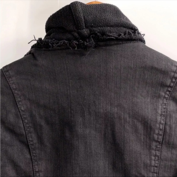 Free People Drape Front Coated Motorcycle Biker Jacket Black Women’s size 4 - Picture 8 of 16